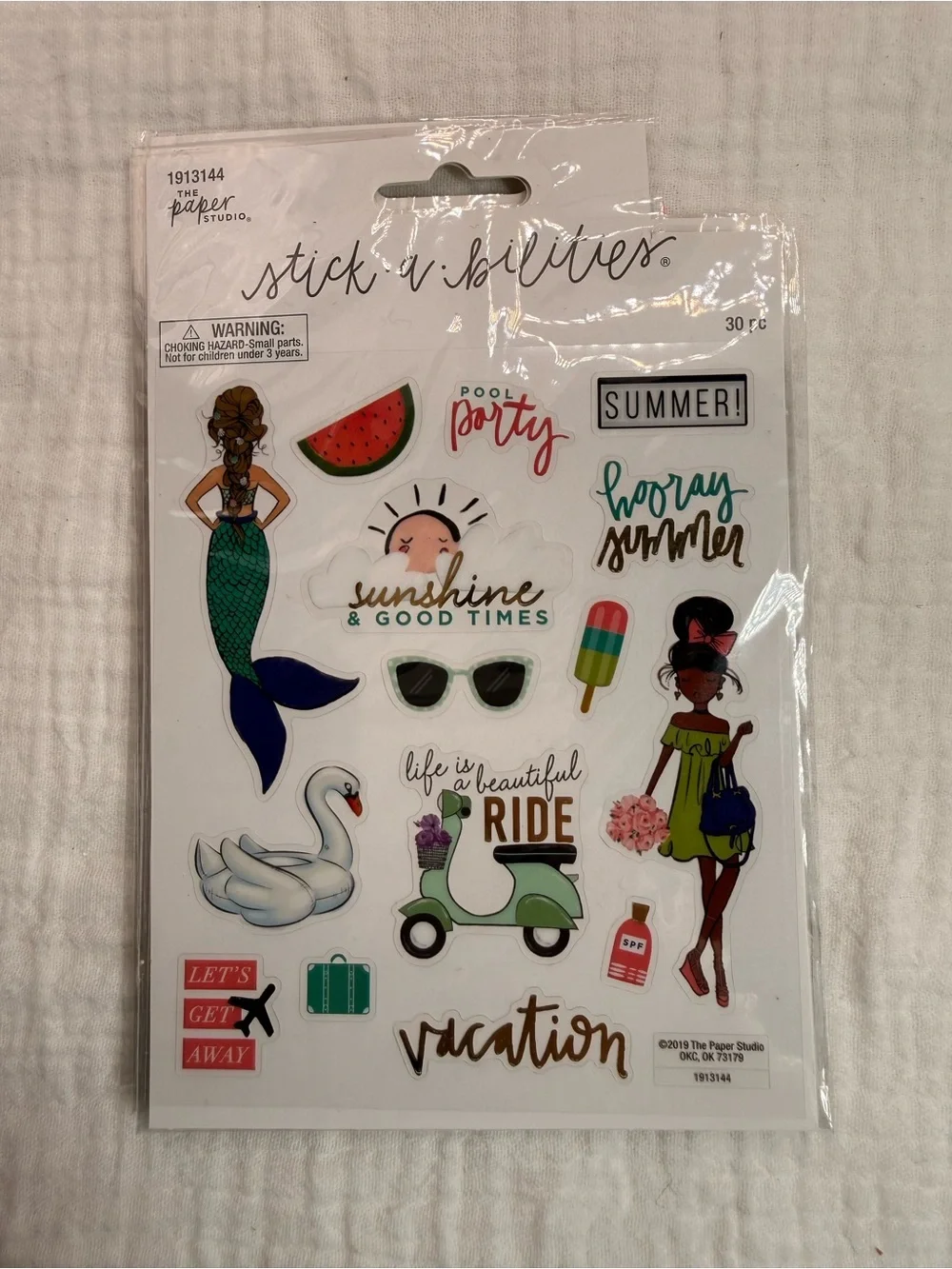 La Petites Pink & Coral Floral Paper Sticker Lot - Party Craft Decorations